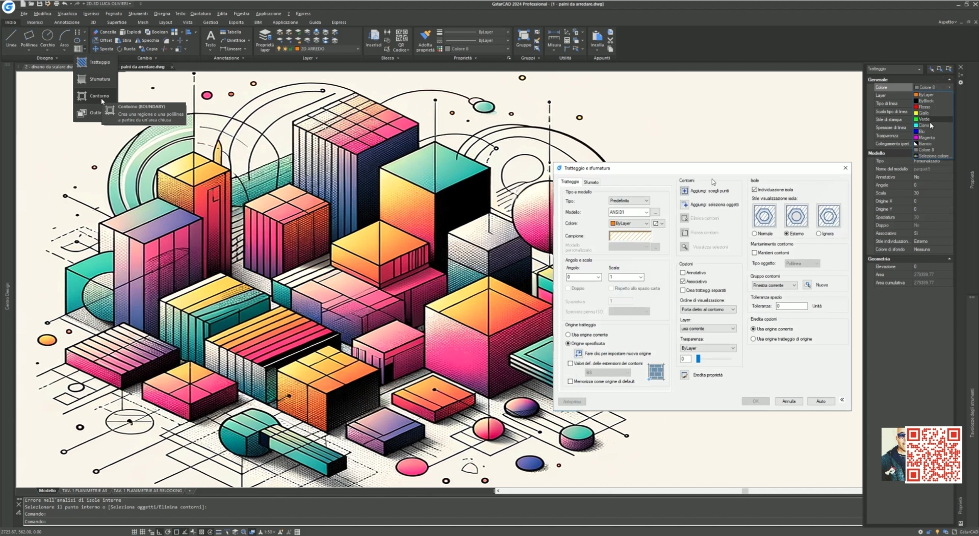 Come colorare, fare campiture e tratteggi in AutoCAD e GstarCAD.